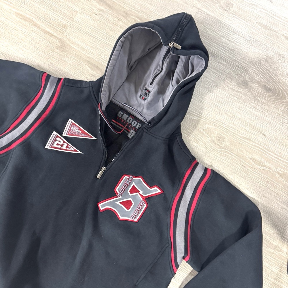 Vtg Y2K 213 Snoop Athletics Western Division‎ Champions 1/4 Zip Hoodie Men/s L